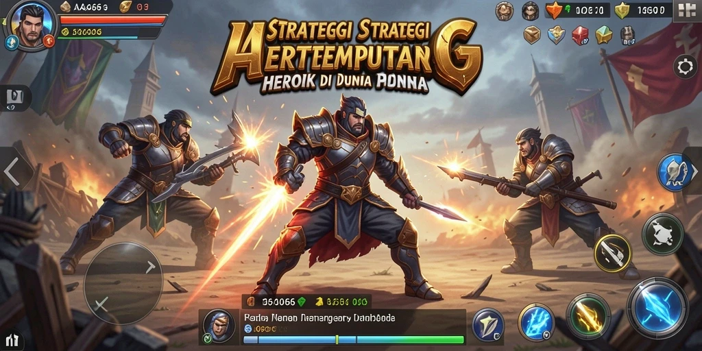 Screenshot utama AA666 menampilkan pertempuran strategis seru di medan perang.