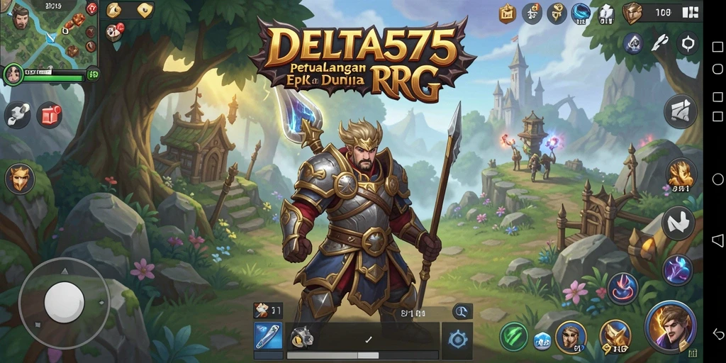 Tangkapan layar gameplay DELTA575 menampilkan pertarungan epik dalam RPG.