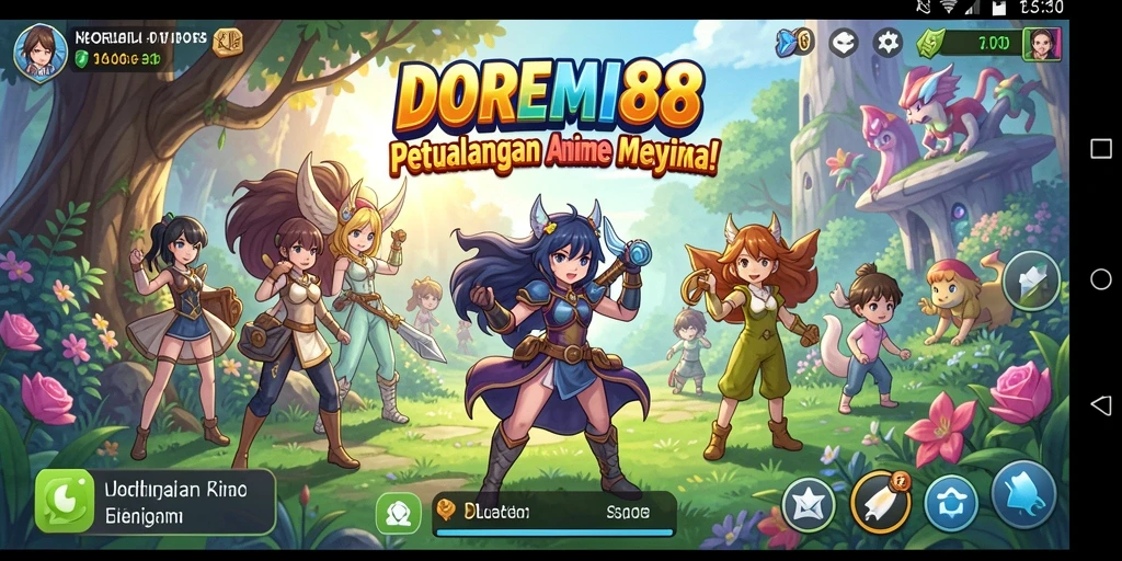 Tampilan gameplay DOREMI88 yang menakjubkan dengan karakter anime.