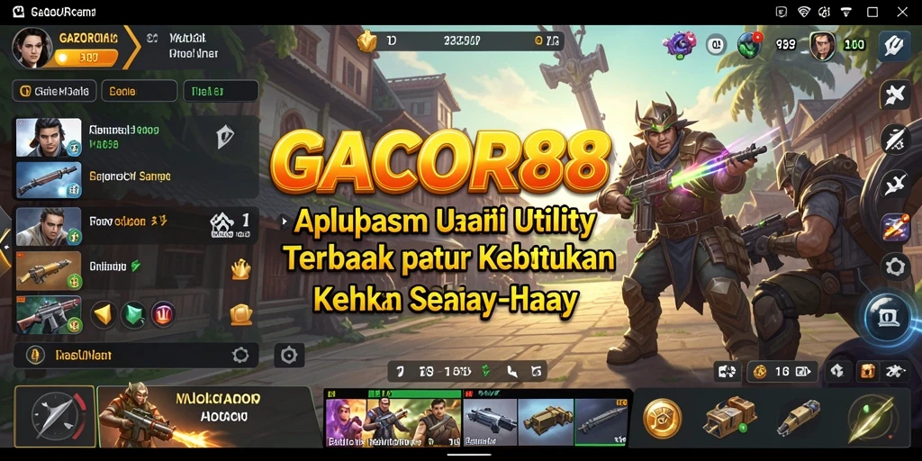 Tampilan utama GACOR88 dengan fitur-fitur Utility yang praktis.