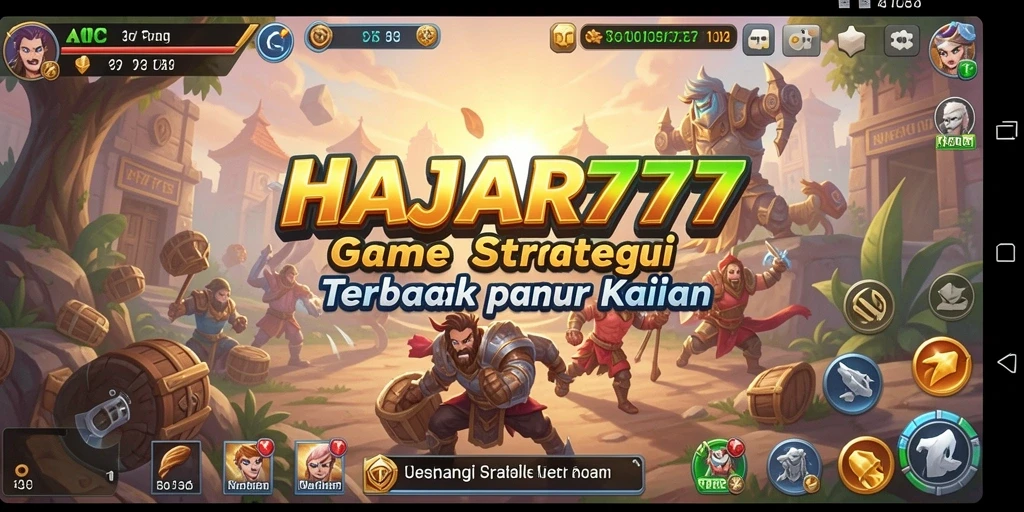 Screenshot gameplay menarik dari <strong>HAJAR777</strong> menunjukkan pertempuran strategis.
