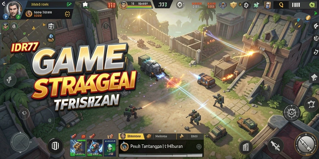 Screenshot gameplay strategi yang intens dan mendebarkan.