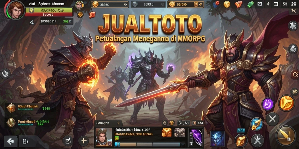 Tampilan menakjubkan dari gameplay MMORPG JUALTOTO saat bertarung dengan monster.