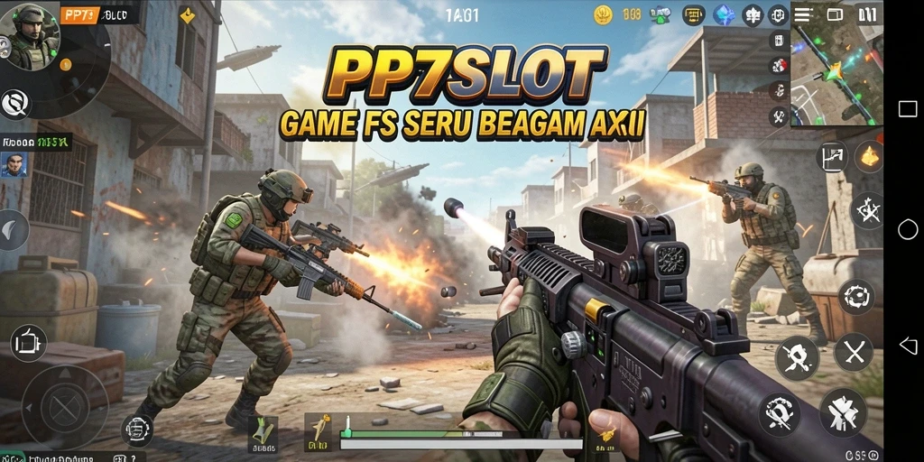 Tampilan gameplay intens PP7SLOT dengan aksi tembak-menembak.