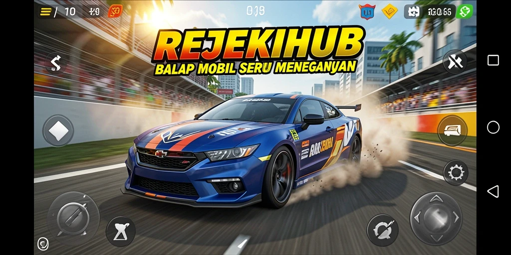 Tangkapan layar permainan balapan mendebarkan di REJEKIHUB.