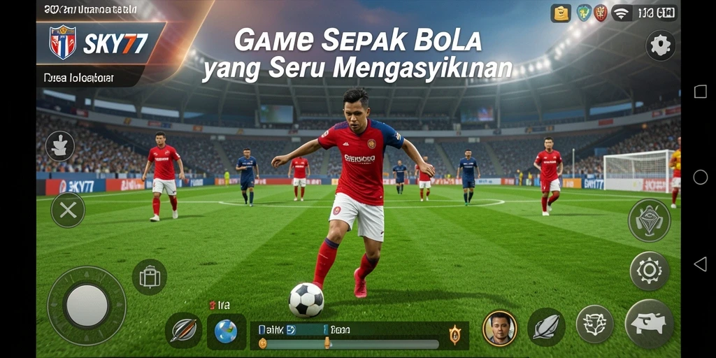 Tampilan gameplay seru dalam permainan sepak bola SKY77.