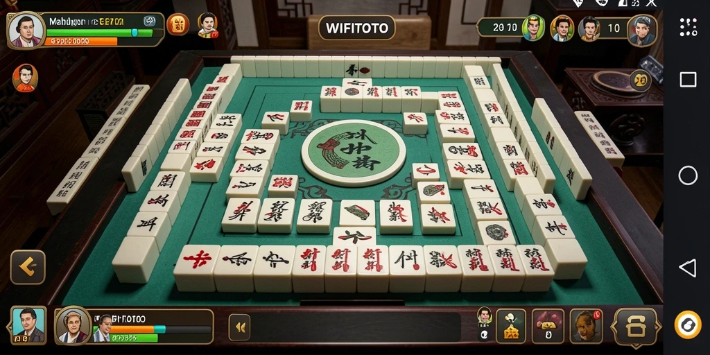 Tampilan gameplay menarik dalam WIFITOTO menampilkan aksi Mahjong seru.